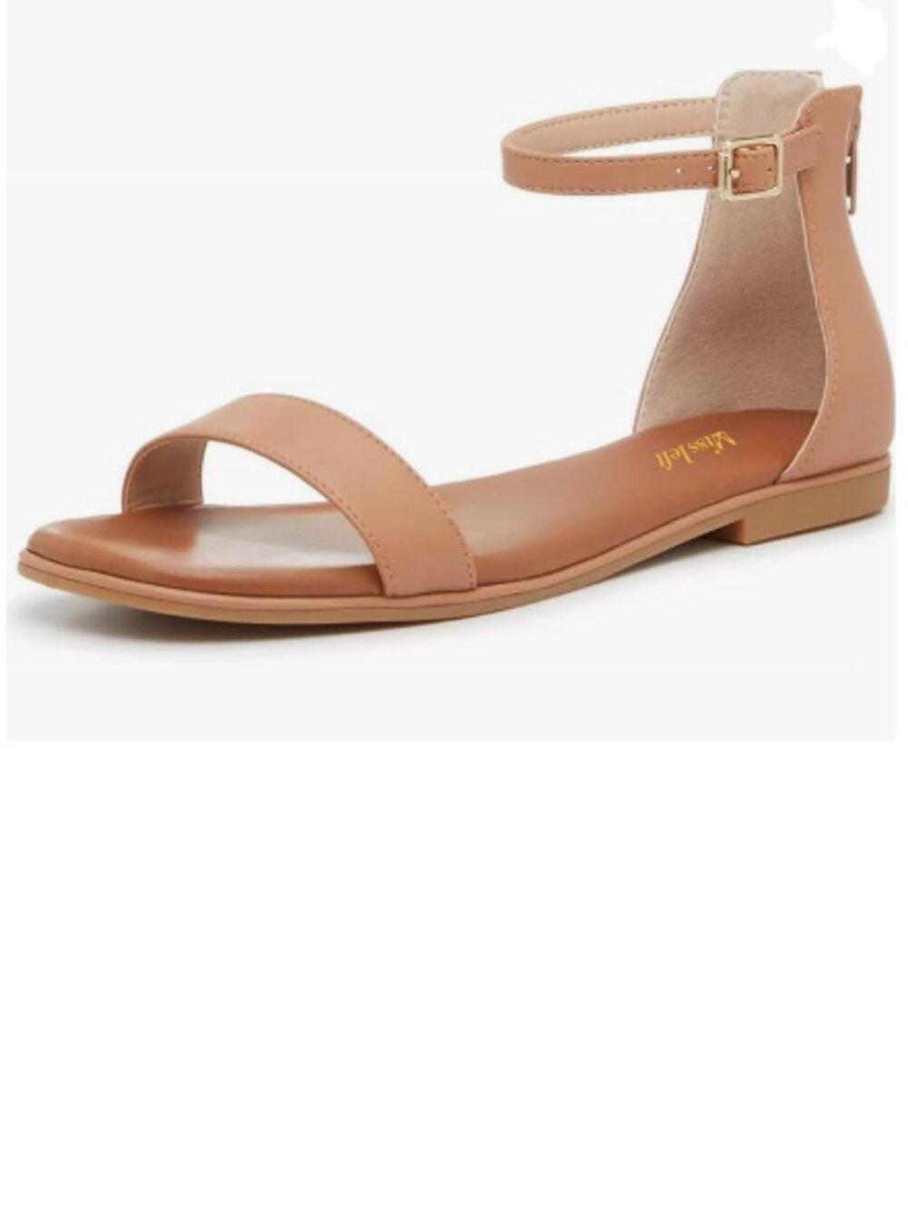 miss left Nude Open Toe Comfortable Sandals Ankle Strap Buckle Back Zipper Shoes